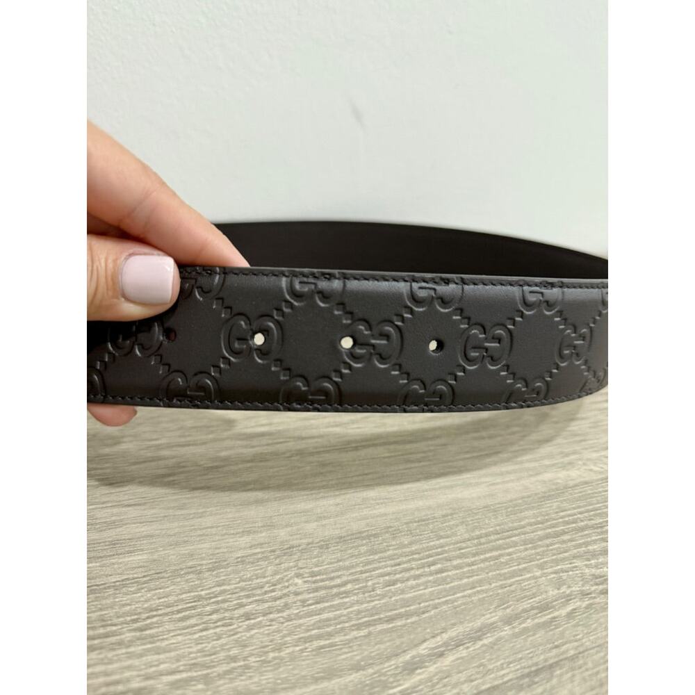 Gucci Interlocking Silver Gg Buckle Embossed Leat… - image 7